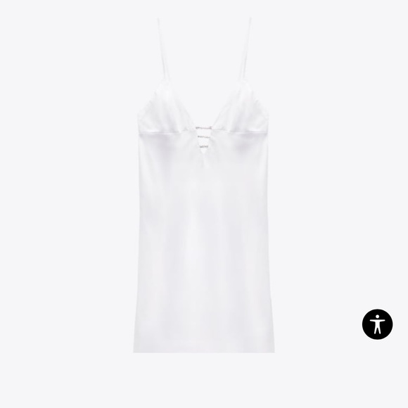 ZARA SATIN EFFECT JEWEL DRESS - Picture 14 of 16